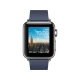 Apple Watch Series 2 38 mm paslanmaz çelik kasa, gece mavisi kayış ve modern toka detaylı akıllı saat