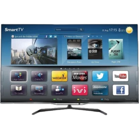 Philips 55PFL7008K Full HD LED Televizyon, akıllı TV arayüzü ve film uygulamaları açık ekranda, genel renkli