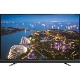 Grundig 32 VLE 6565 BL Full HD LED televizyon, gece şehir manzarası gösteren siyah ekranıyla