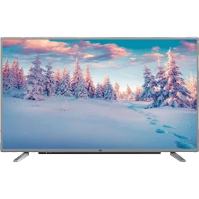 Beko B40L 8752 5S Ultra HD 4K TV, ince çerçeveli siyah televizyon ve karlı orman manzarası