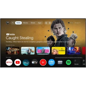 Arçelik A75HU 600B4-IG Ultra HD 4K TV, ekranda Google TV arayüzü ve yayın uygulamaları gösteriliyor