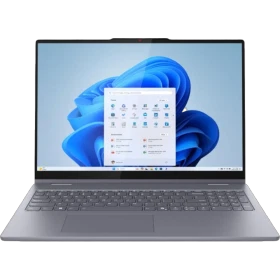 Lenovo Ideapad 5 16IAL10 83KS002ATR gri 2'si 1 arada laptop, açık ekranlı önden görünüm