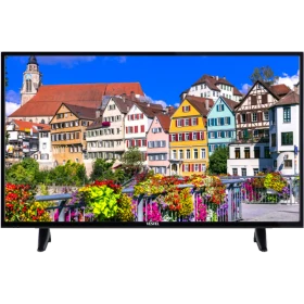 Vestel 40UB6300 Ultra HD 4K LED televizyon, renkli şehir manzarasını ekranda gösteriyor