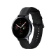 Samsung Galaxy Watch Active 2 44 mm siyah paslanmaz çelik akıllı saat, yuvarlak ekran ve siyah kordon