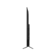 TCL 55C725G Ultra HD 4K LED televizyonun siyah renkli yan görünümü, ayaklı ve ince tasarımlı