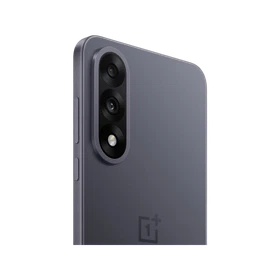 Gri OnePlus Nord 5 akıllı telefonun arka yüzeyi ve üçlü kamera modülü detaylı açıdan görünümü