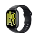 Xiaomi Redmi Watch 5 Active siyah akıllı saat, silikon kordonu ve dijital ekranıyla önden görünüm