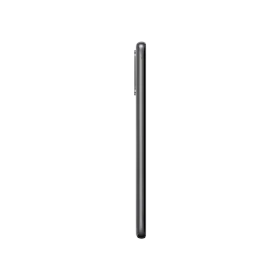Gri Samsung Galaxy S20 akıllı telefonun yan profilden görünümü, ince çerçeve ve kavisli tasarım detaylı