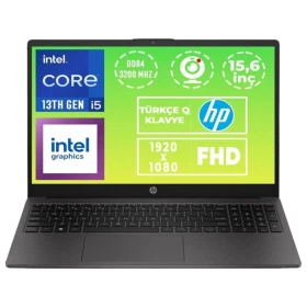 HP siyah 250 G10 9G1E4ET 005 iş ve ofis laptopu; Intel Core i5, 15,6 inç FHD ekran.