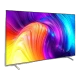 Philips 86PUS8807 Ultra HD 4K LED TV ekranda renkli dalga desenleri ile, genel siyah tasarım