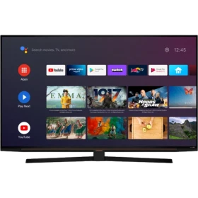 Grundig Paris 65 GFU 8965 B Ultra HD 4K LED televizyon, siyah ekranında akıllı TV menüsüyle önden görünüm