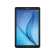 Samsung Galaxy Tab E SM-T560 Wi-Fi siyah tablet, kavisli mavi ekran görüntüsüyle vitrin ürünü.