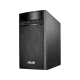 Asus K31AM-J-TR001D siyah masaüstü bilgisayar kasası, ön paneli ve bağlantı girişleriyle önden görünür