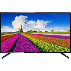 Beko B40L 6945 5B Full HD FHD TV, renkli çiçek tarlası manzarası gösteren siyah televizyon