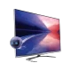 Philips 55PFL6678K Full HD LED televizyon, siyah ekranda modern manzara görüntüsüyle birlikte ayaklı kurulum