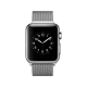 Apple Watch 38 mm gümüş paslanmaz çelik kasa ve Milano Loop kordonlu, siyah kadranlı akıllı saat