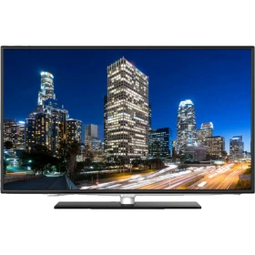 Arçelik A32-LB-7433 Full HD LED televizyon, siyah çerçeveli ekranında gece şehir manzarasıyla