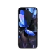 Siyah Google Pixel 9 Pro akıllı telefon, renkli soyut ekran arka planıyla dikey konumda gösteriliyor.