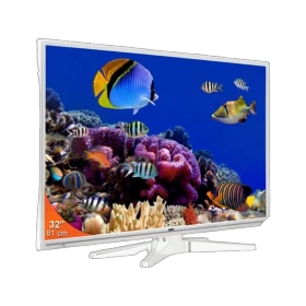 SEG LE24SAT227-W HD Ready beyaz LED televizyon, renkli mercan resifi görüntüsü ve beyaz ayaklı tasarım