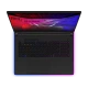 Asus ROG Strix Scar 18 G835LX-SA155 siyah oyuncu laptop, arkadan RGB ışıklandırmalı klavye görünümü