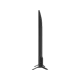 LG 75UN85006LA Ultra HD 4K LED televizyon; siyah renkli, ince tasarımlı ayaklı ekran yan profilden görünüm