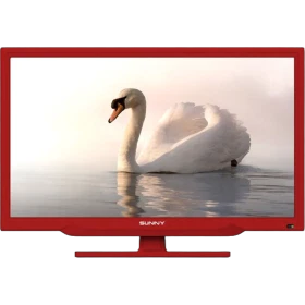 Sunny Lavita 23 inç kırmızı HD Ready uydu alıcılı televizyonda ekranda kuğu görüntüsü yer alıyor
