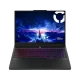 Lenovo Legion Pro 7 83F5004RTR siyah oyuncu laptop, açık ekran ve RGB aydınlatmalı klavye ile önden görünüm
