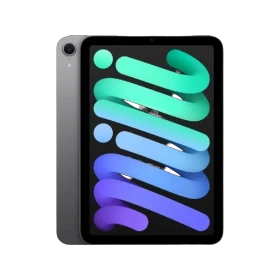 Apple iPad Mini 7 2024 gri tablet, Wi‑Fi + Cellular, 512 GB; ön ekran ve arka gövde görünüyor