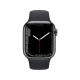 Apple Watch Series 7 Cellular 45 mm, siyah paslanmaz çelik kasalı spor kordonlu akıllı saat