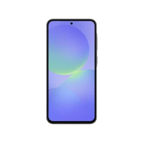 Samsung Galaxy A36 siyah akıllı telefon, önden görünüm; ince çerçeveli ekran ve ortada ön kamera deliği