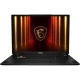 MSI Stealth 18 HX AI A2XWHG-082TR siyah oyuncu laptop, kalkan ışıklı ekran ve RGB aydınlatma görünümü