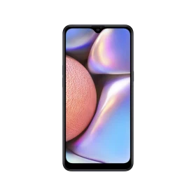 Samsung Galaxy A10s siyah akıllı telefon, ön yüz ve ekran tasarımıyla vitrin çekimi