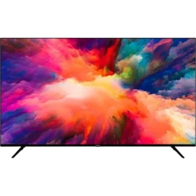 Vestel 70Q9500TE Ultra HD 4K QLED televizyon, ince siyah çerçeveli ve canlı renkli ekranıyla önden görünüm