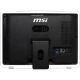 MSI PRO-22E 7NC-076XTR masaüstü bilgisayarın siyah arka paneli, standı ve bağlantı noktaları