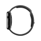 Apple Watch 42 mm uzay siyahı paslanmaz çelik kasa ve siyah spor kordon, yandan görünüm