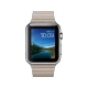 Apple Watch 42 mm gümüş paslanmaz çelik kasa ve taş rengi deri Loop akıllı saat