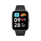 Xiaomi Redmi Watch 3 Active siyah akıllı saat, ekranında saat, nabız ve hava durumu bilgilerini gösteriyor