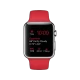 Apple Watch 42 mm gümüş paslanmaz çelik kasa ve kırmızı PRODUCT RED spor kordonlu akıllı saat