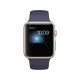 Apple Watch Sport 42 mm altın rengi alüminyum kasa, gece mavisi spor kordon ve siyah ekran