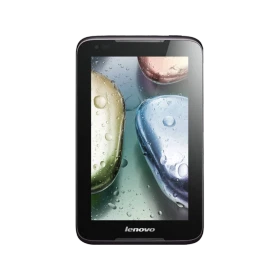 Lenovo IdeaTab A1000L siyah öğrenci tableti; ekranda su damlacıklı renkli duvar kâğıdı görünüyor