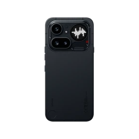 Nothing Phone 4a Pro siyah akıllı telefon, arka yüzeyi ve çoklu kamera modülüyle önden hizalı görünüm