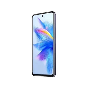 Siyah Infinix Note 30 akıllı telefon, ince çerçeveli geniş ekran ve delikli ön kamera tasarımıyla önden görünüm