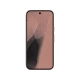 Pembe Google Pixel 11 Pro akıllı telefonun önden görünümü, ekranı açık ve sade duvar kâğıdıyla.