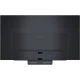 LG OLED77C34LA Ultra HD 4K OLED televizyon, genel siyah tasarım ve stand detayları, 77 inç düz ekran.