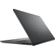 Dell 15 DC15250 siyah iş ve ofis laptopu, kapak açılmış yan görünüm ile ince tasarım