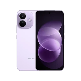 Xiaomi Redmi Note 17 Pro 5G mor akıllı telefon, çift arka kamera ve önde ekran tasarımıyla vitrinde sergileniyor.