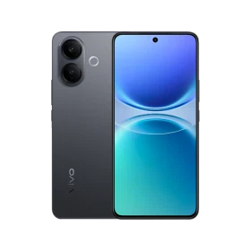 Vivo V70 Lite 5G gri akıllı telefon, ön ekran ve çift arka kameralı arka yüzey görünümü