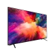Vestel 70Q9500TE Ultra HD 4K QLED televizyon, renkli soyut görüntü gösteren ince siyah ekran tasarımı