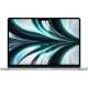 Apple MacBook Air M2 13.6 inç gümüş laptop, önden açık konumda ana ürün vitrini görünümü