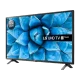 LG 49UN73006LA Ultra HD 4K LED televizyon, genel renkli ekranda çiçek görseli ve ThinQ AI yazısı